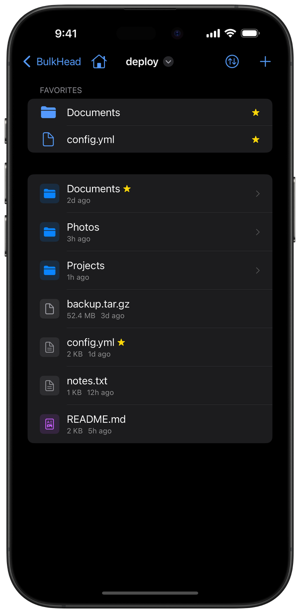 BulkHead file browser directory listing